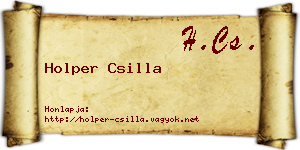 Holper Csilla névjegykártya